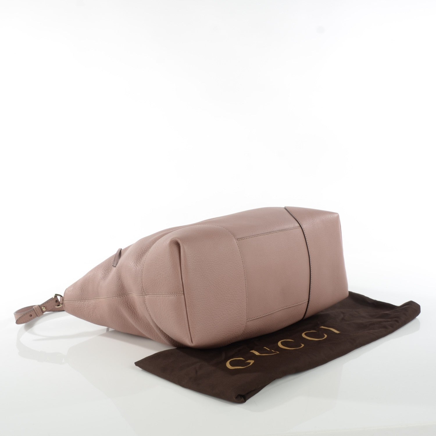 Gucci Pebbled Calfskin Large Bree Foldover Tote Pink 4 of 7
