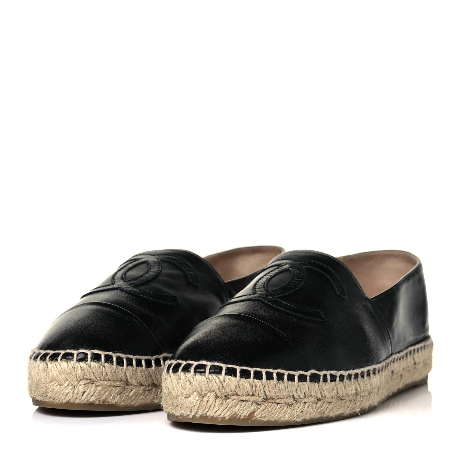 Chanel Lambskin CC Espadrilles 38 Black 3 of 9