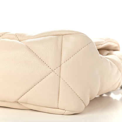 Chanel Lambskin Quilted Large Chanel 19 Flap Light Beige 10 of 11