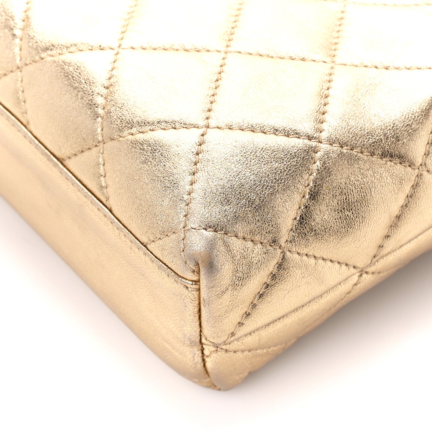 Chanel Metallic Lambskin Quilted Shoulder Bag Gold 13 of 13