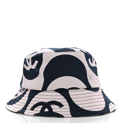 Chanel Cotton CC Bucket Hat L Navy Ivory 3 of 11