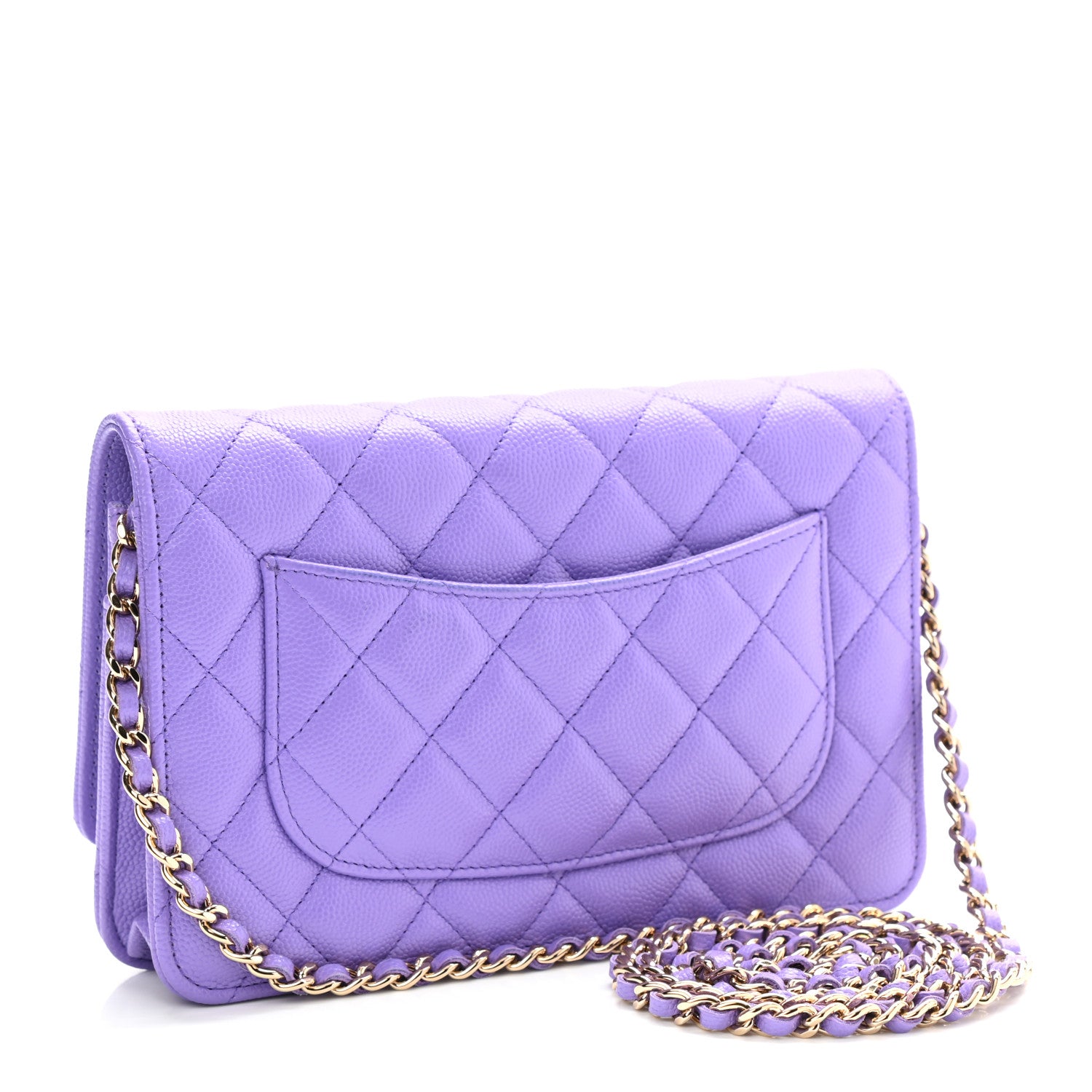 Chanel Caviar Quilted Wallet On Chain WOC Purple 3 of 12