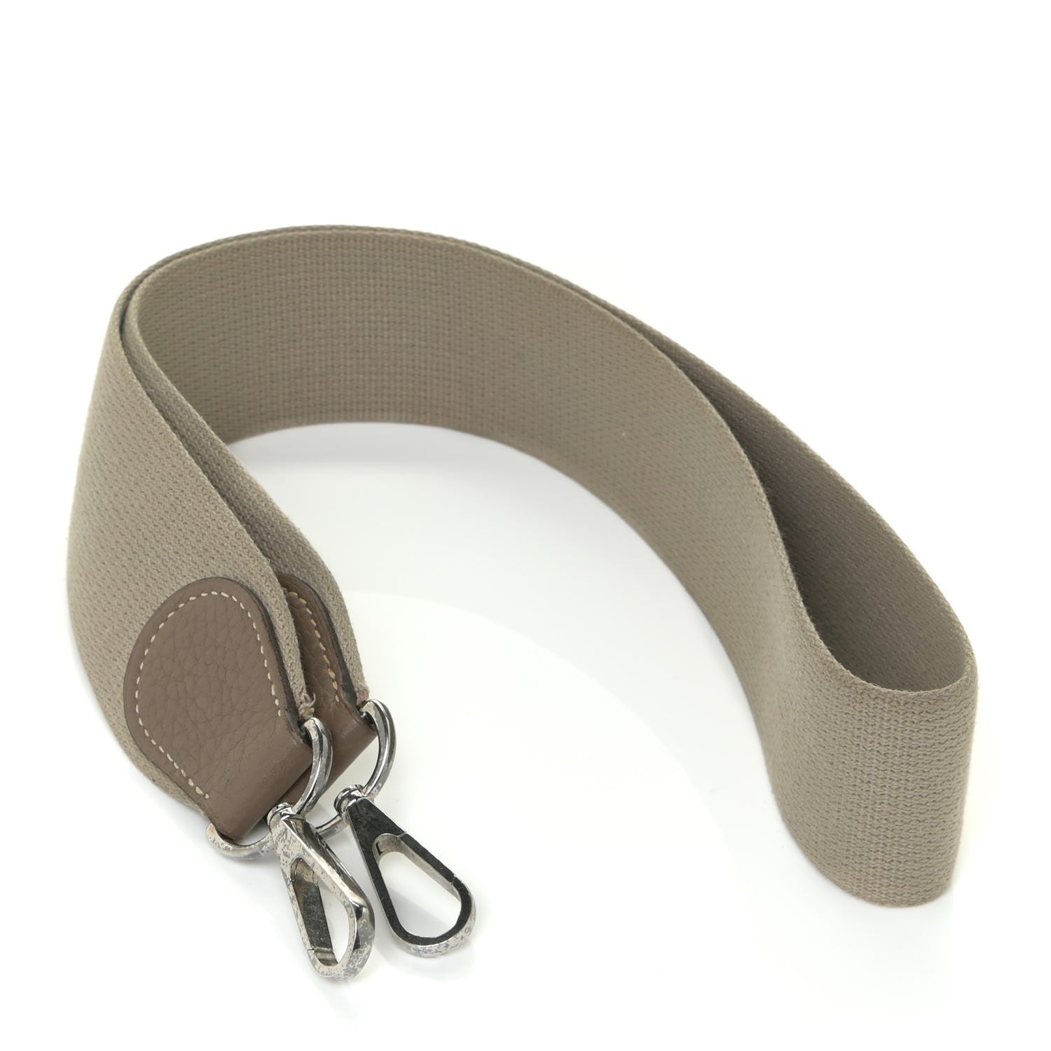 Hermes Toile Taurillon Clemence Shoulder Strap Etoupe 3 of 4