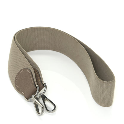 Hermes Toile Taurillon Clemence Shoulder Strap Etoupe 3 of 4