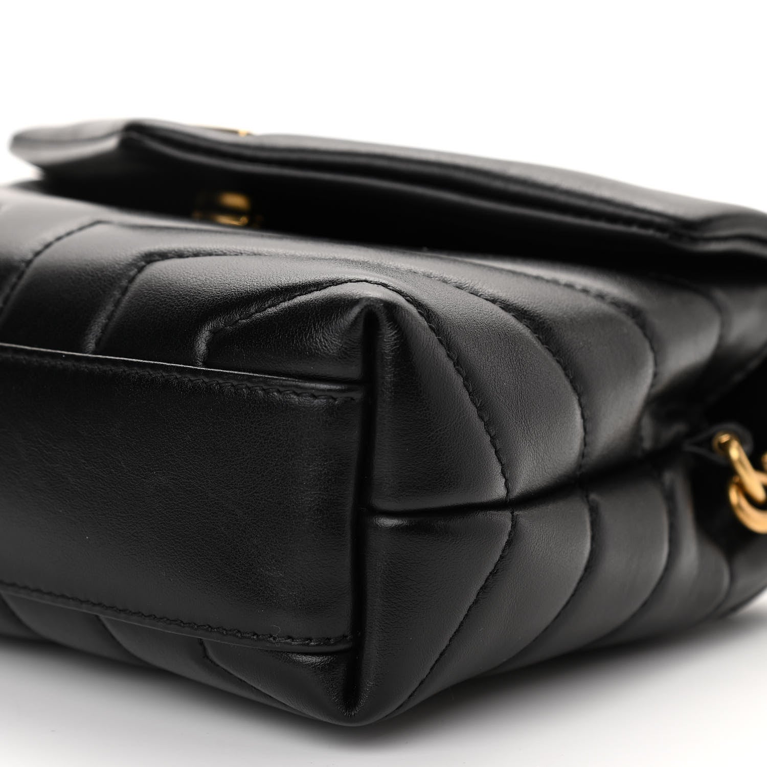 Saint Laurent Calfskin Y Quilted Monogram Toy Loulou Crossbody Bag Black 10 of 11
