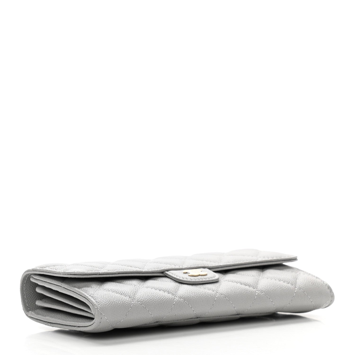 Chanel Caviar Quilted Large Flap Wallet Grey 4 of 8