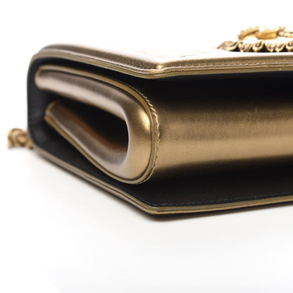 Dolce & Gabbana Metallic Calfskin Medium Devotion Crossbody Bag Gold 8 of 12