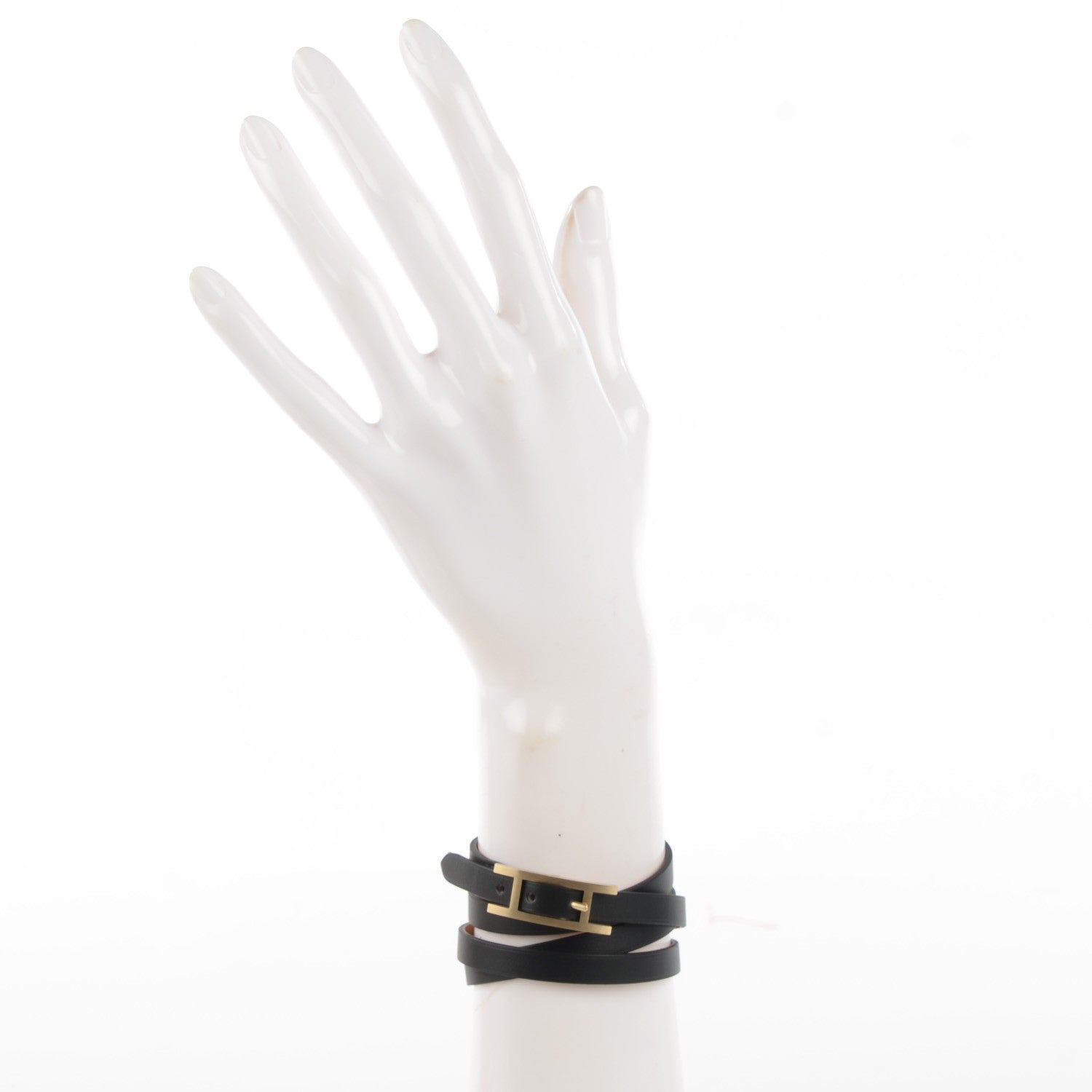 Hermes Chamonix Hapi 3 MM Triple Tour Wrap Bracelet Black 2 of 7