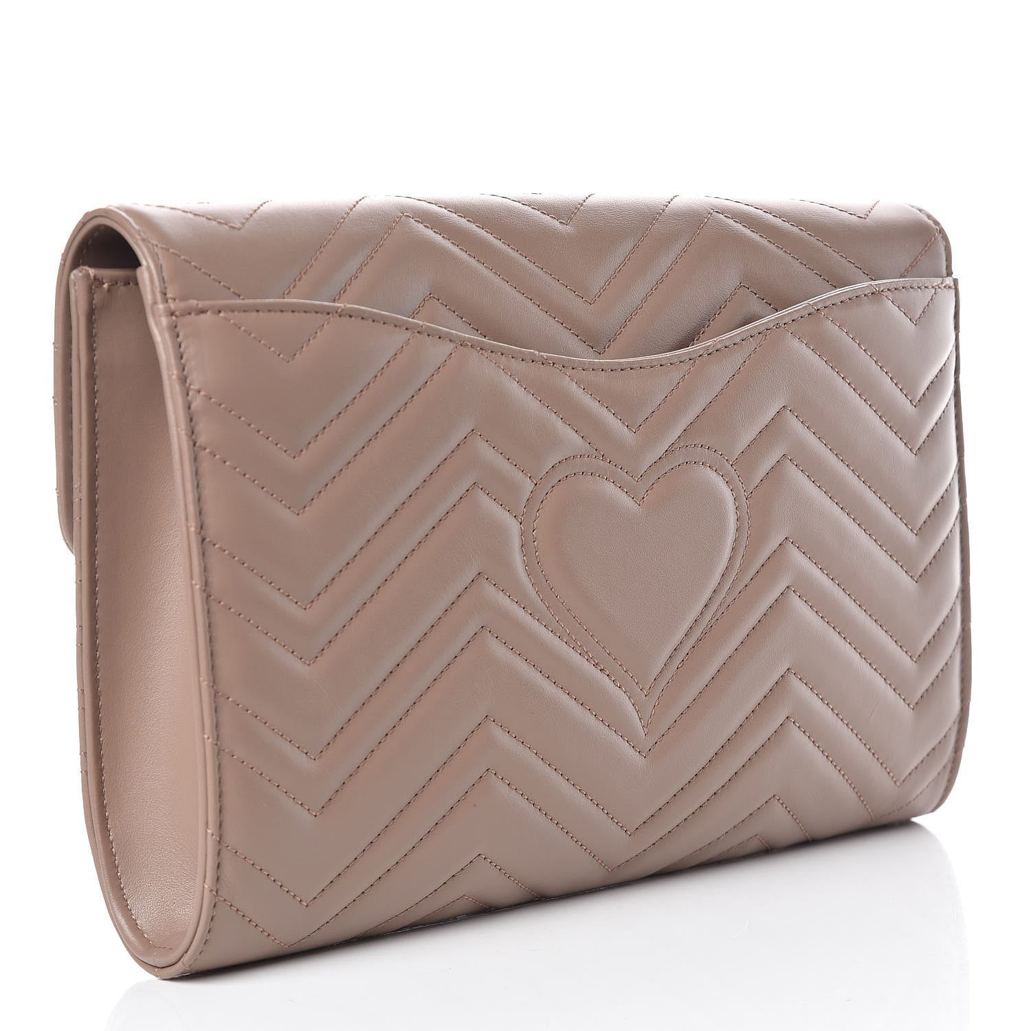 Gucci Calfskin Matelasse GG Marmont Clutch Porcelain Rose 3 of 9