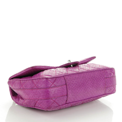 Chanel Elaphe Snakeskin Quilted Medium Easy Carry Flap Purple 4 of 12