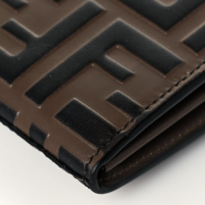 Fendi Vitello Soft F is Fendi Bi-Color FF 1974 Embossed Continental Envelope Wallet On Chain Maya Black 12 of 14
