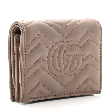 Gucci Calfskin Matelasse GG Marmont Card Case Wallet Porcelain Rose 3 of 7