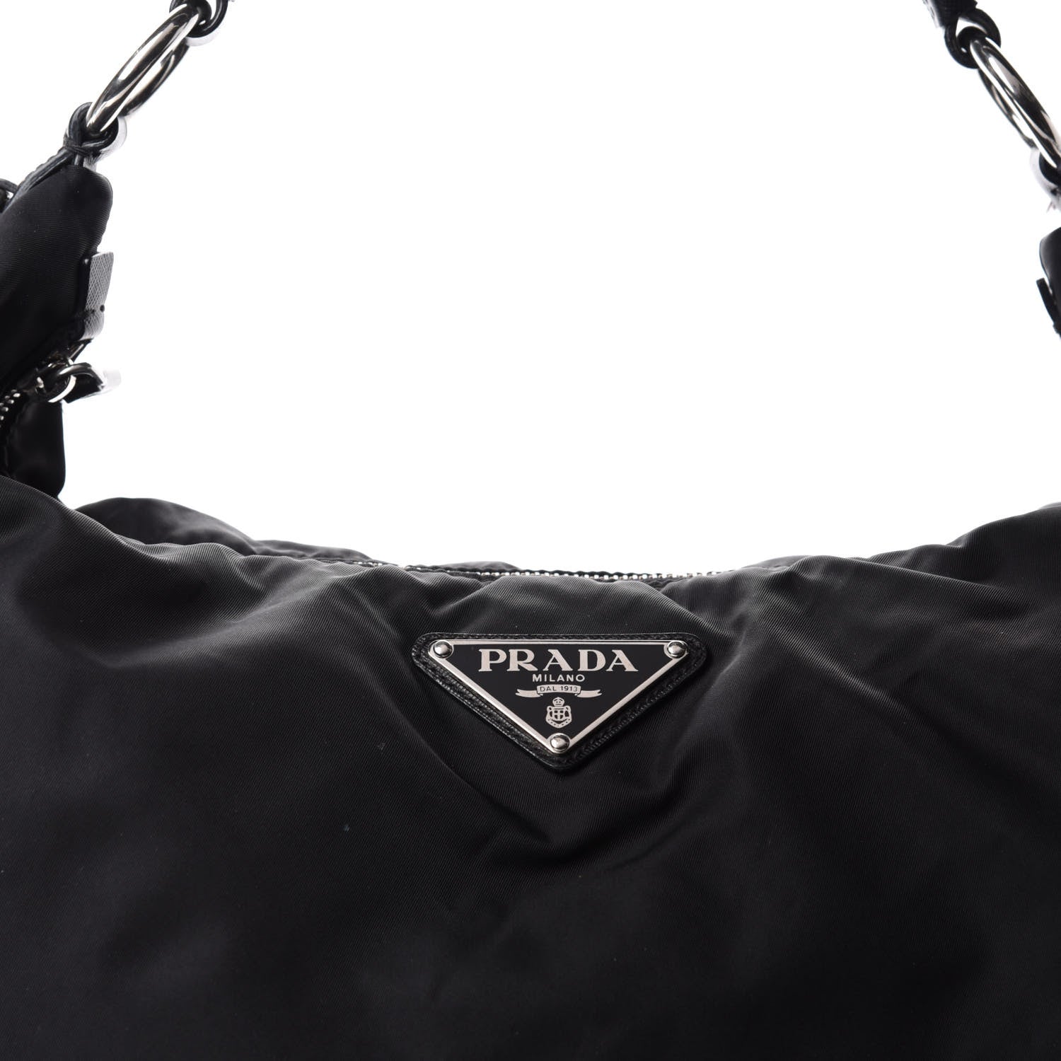 Prada Tessuto Nylon Saffiano Hobo Black 13 of 13