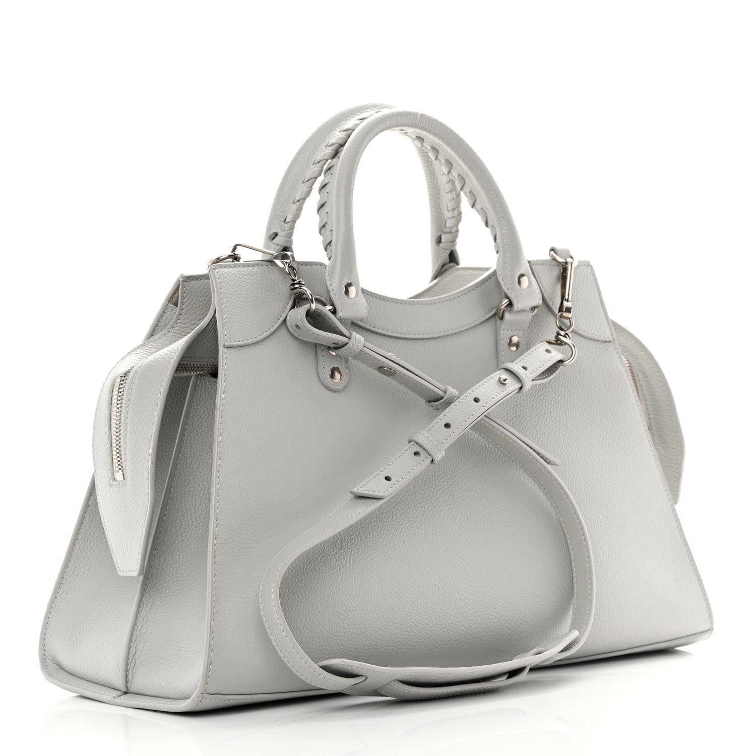 Balenciaga Grained Calfskin Silver Hardware Neo Classic City Light Grey 3 of 16