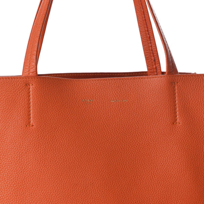 Celine Grained Calfskin Medium Horizontal Cabas Phantom Bright Orange 9 of 9