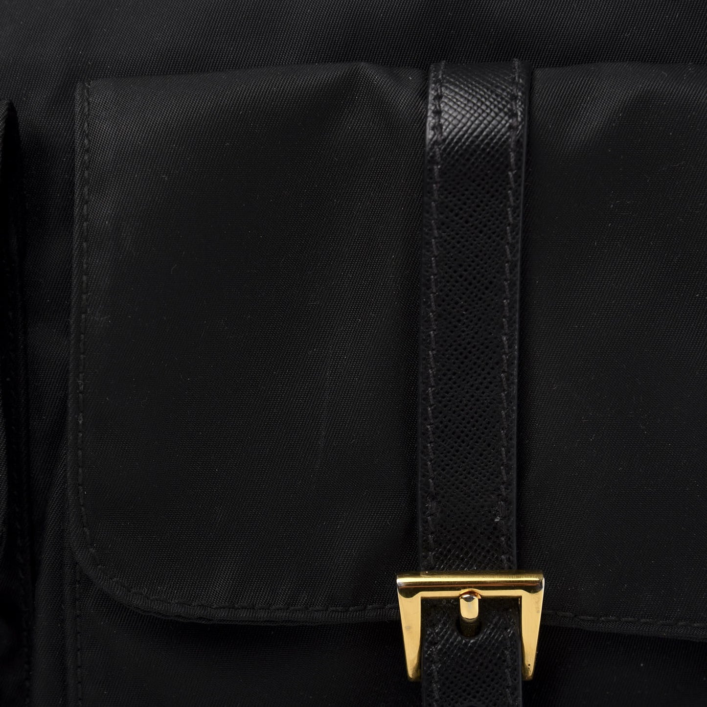 Nylon Saffiano Front Pocket Tote Black