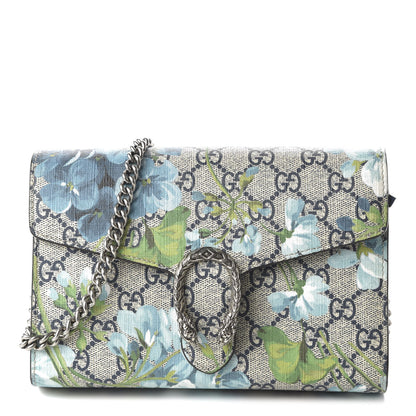 Gucci GG Supreme Monogram Blooms Mini Dionysus Chain Wallet Beige Blue Navy Vintage Blue 1 of 10