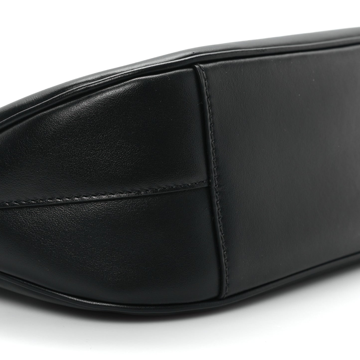 City Calf Small Triangle Shoulder Bag Black