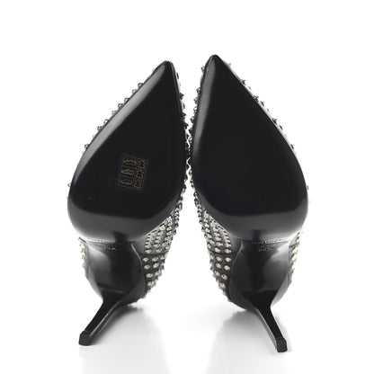 Saint Laurent Calfskin Studded Ankle Booties 35.5 Black 5 of 8