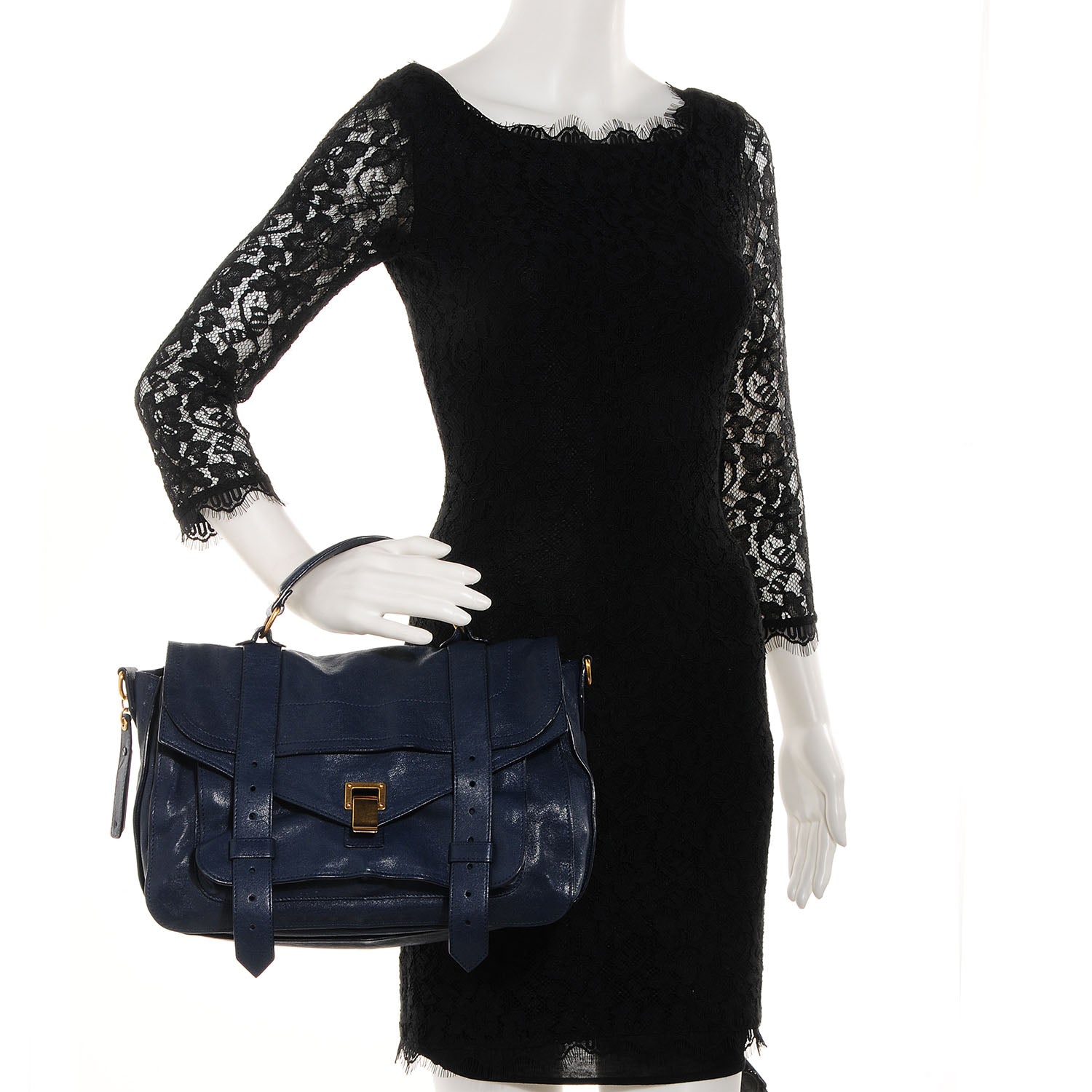 Proenza Schouler Lambskin PS1 Medium Satchel Marine 2 of 14