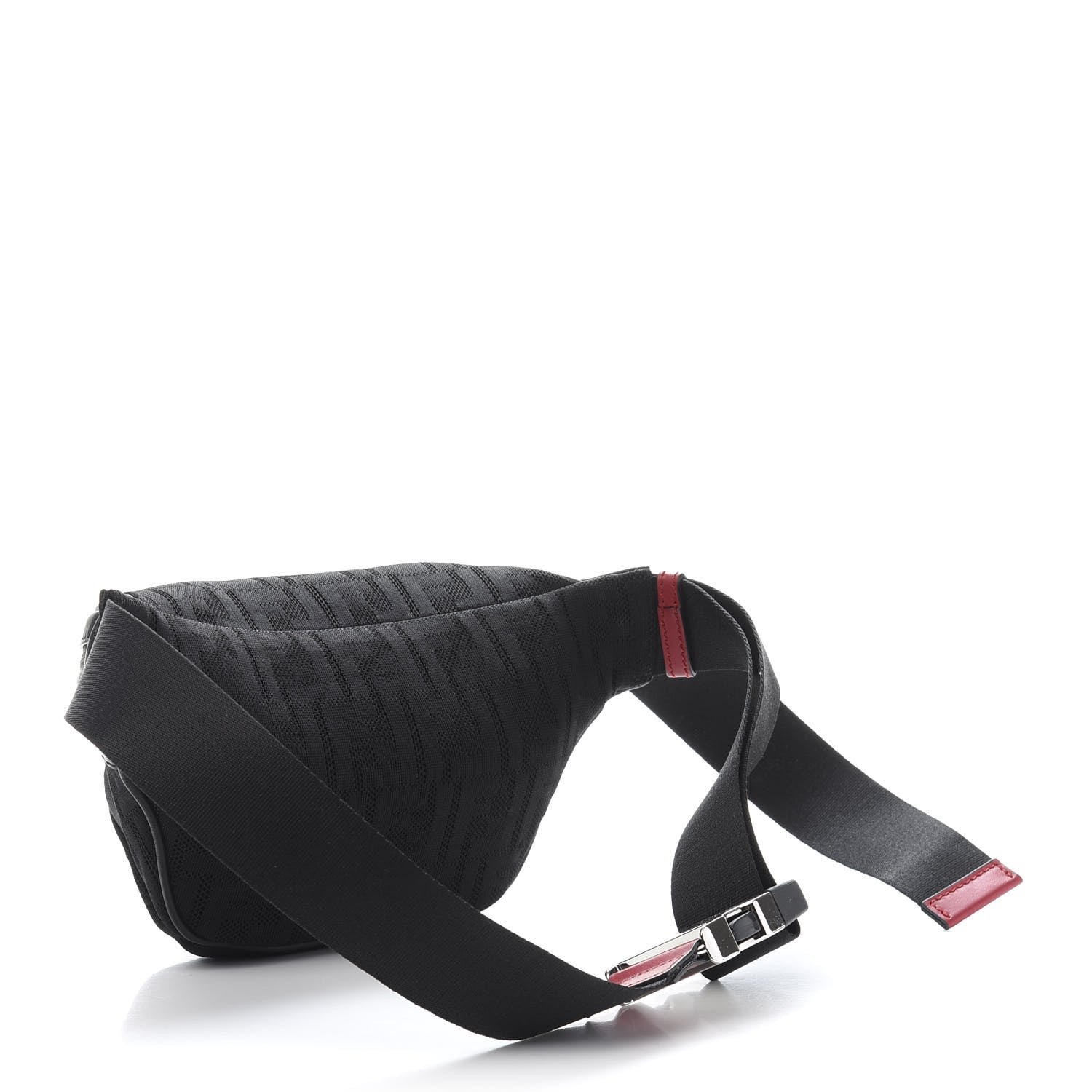 Fendi Neoprene Mesh Vitello Grace FF Pocket Belt Bag Black 3 of 11