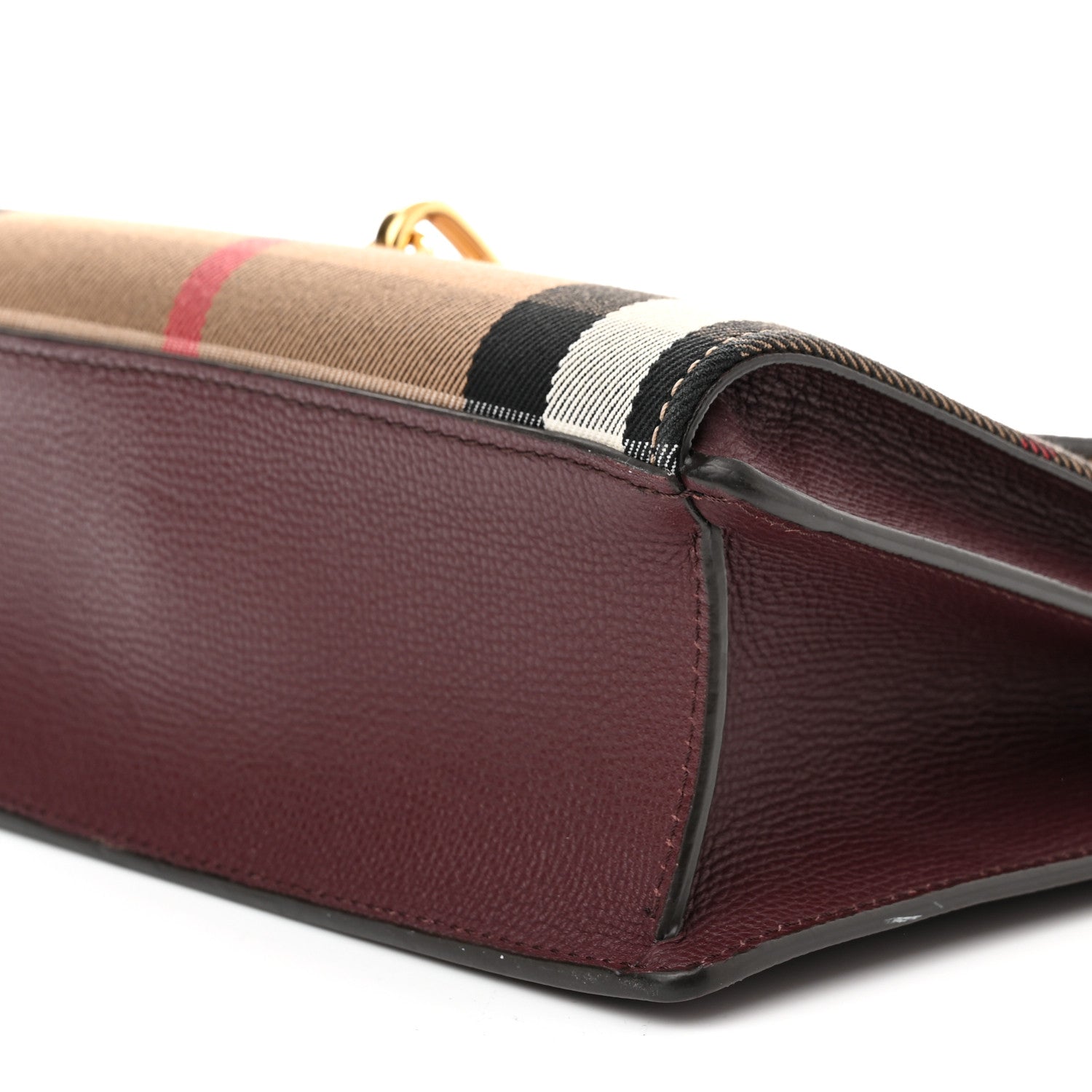 Burberry Derby Calfskin House Check Small Macken Crossbody Bag Mahogany Red 11 of 16