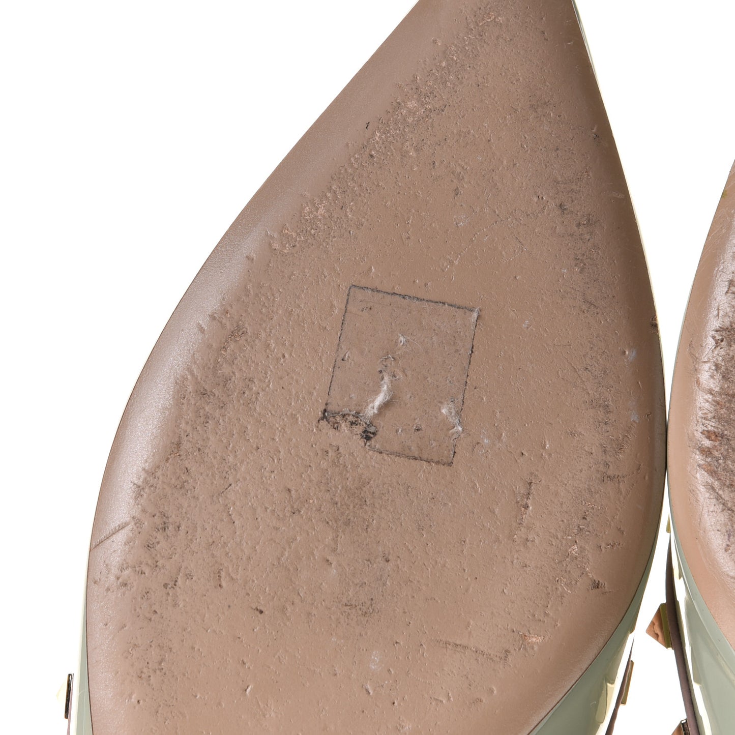 Patent Nappa Rockstud Ballerina Flats 40 Green Tea Sorbet Poudre