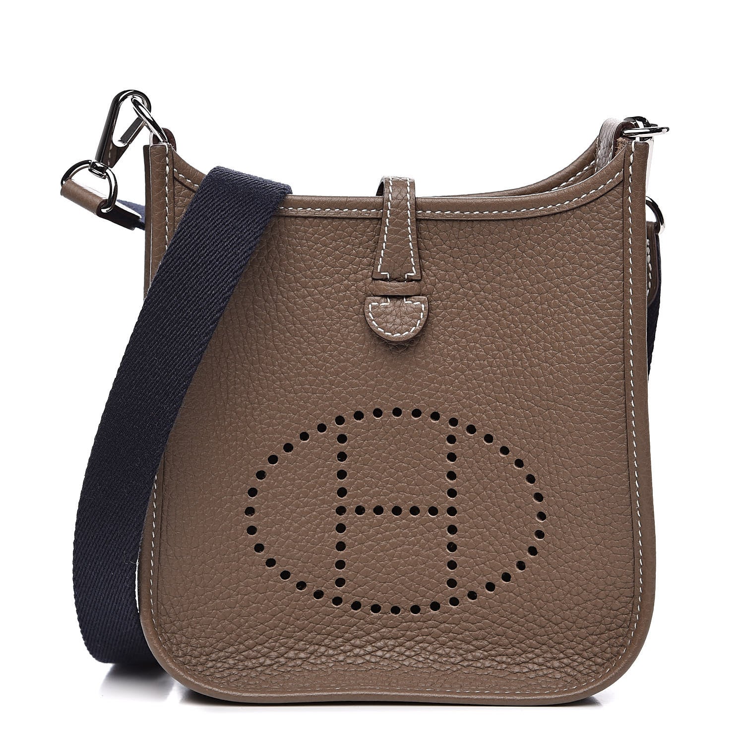 Hermes Taurillon Clemence Amazone Evelyne TPM Etoupe Bleu Indigo 1 of 11