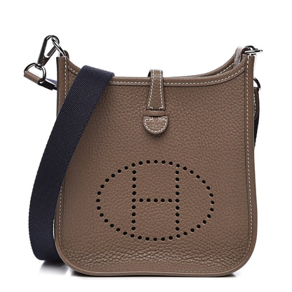 Hermes Taurillon Clemence Amazone Evelyne TPM Etoupe Bleu Indigo 1 of 11