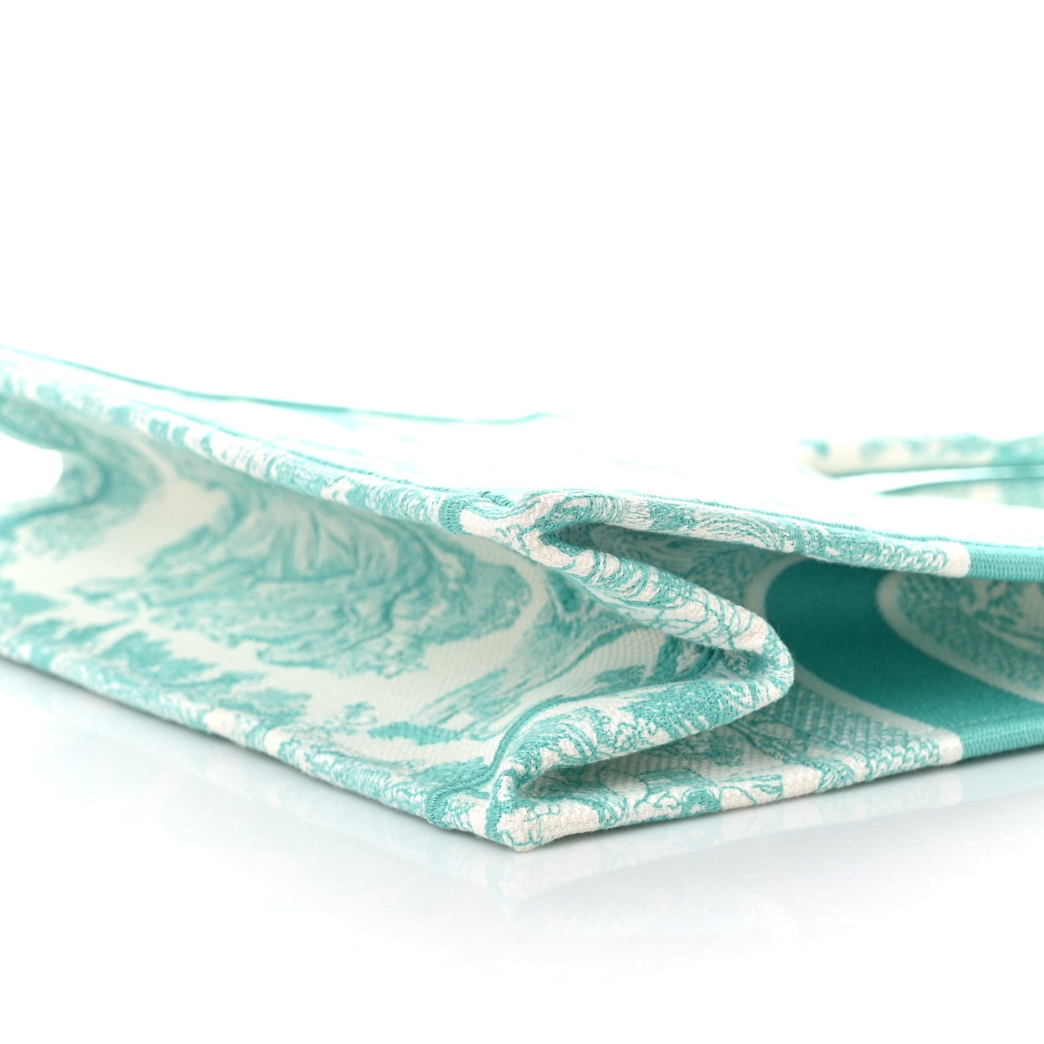 Christian Dior Canvas Embroidered Medium Dioriviera Toile De Jouy Book Tote Aquamarina 9 of 9