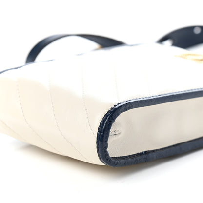 Gucci Vintage Effect Calfskin Matelasse Diagonal Torchon GG Marmont Phone Crossbody Bag Mystic White Blue Agata 9 of 9