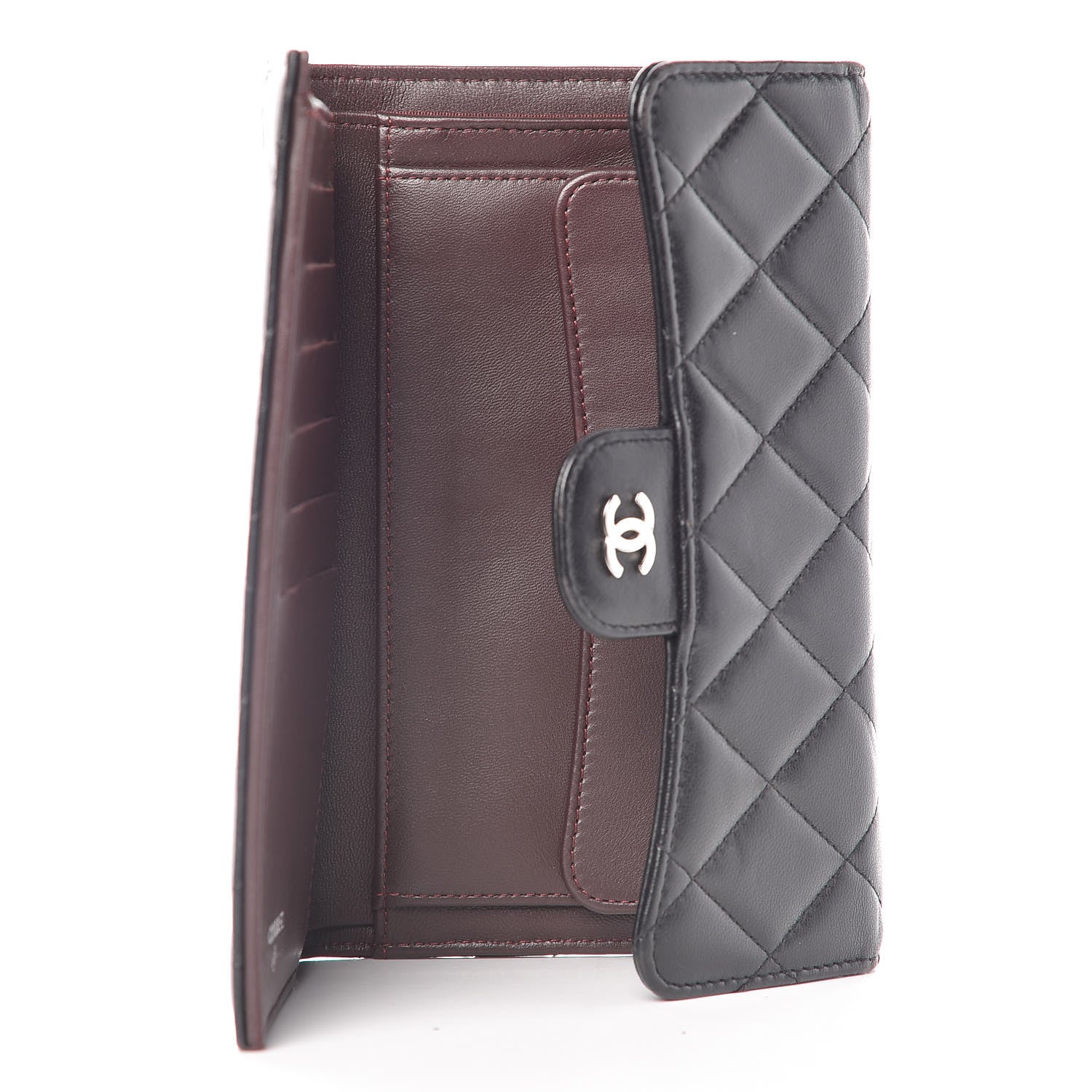 Chanel Lambskin Quilted Large Flap Wallet Black 5 of 10