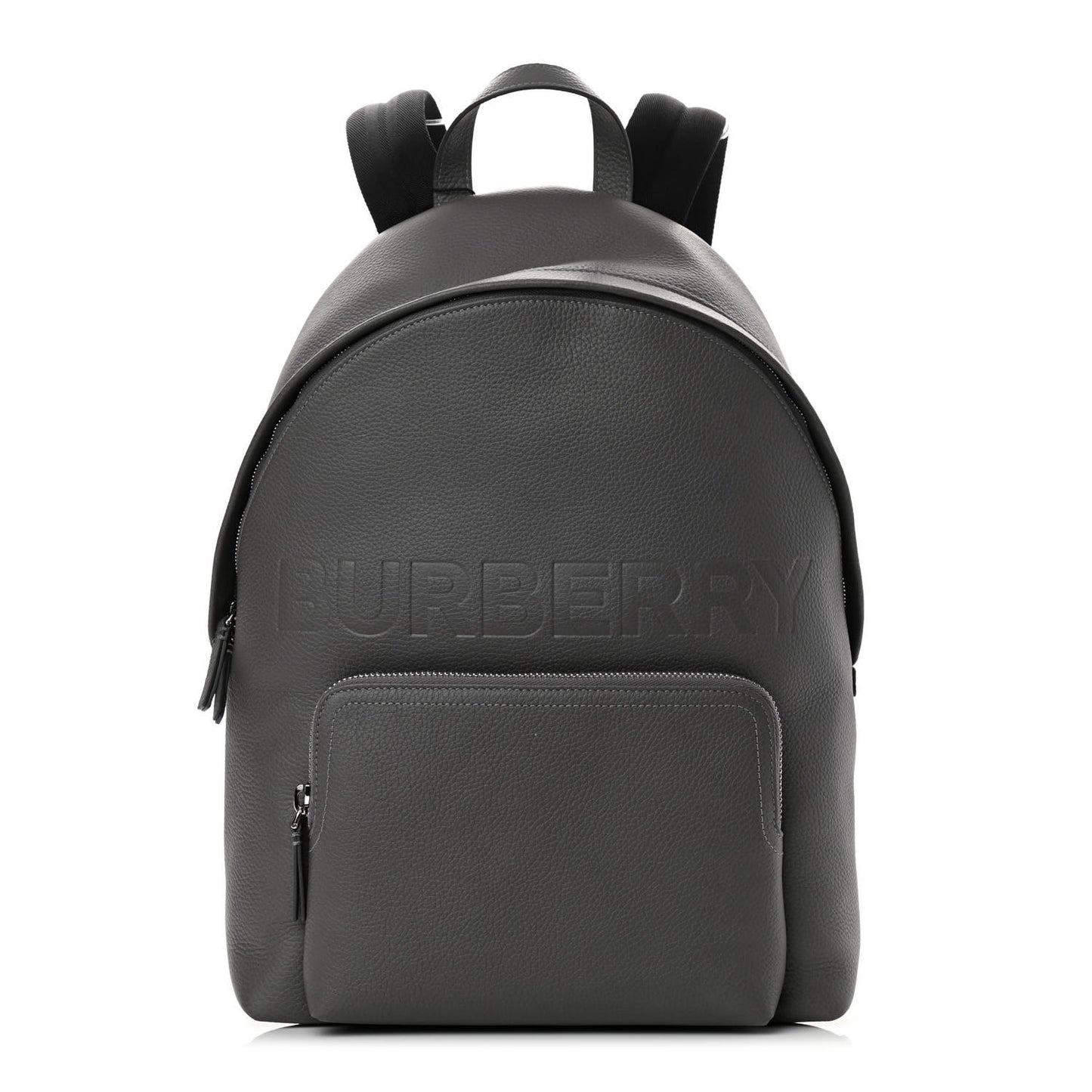Calfskin Logo Embossed Backpack Black