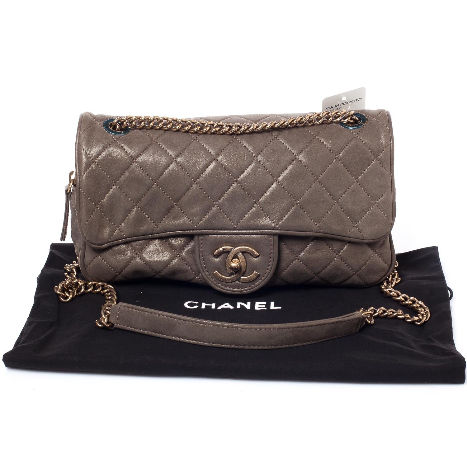 Chanel Iridescent Calfskin Small Shiva Flap Khaki 9 of 9