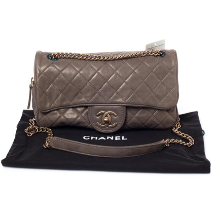 Chanel Iridescent Calfskin Small Shiva Flap Khaki 9 of 9