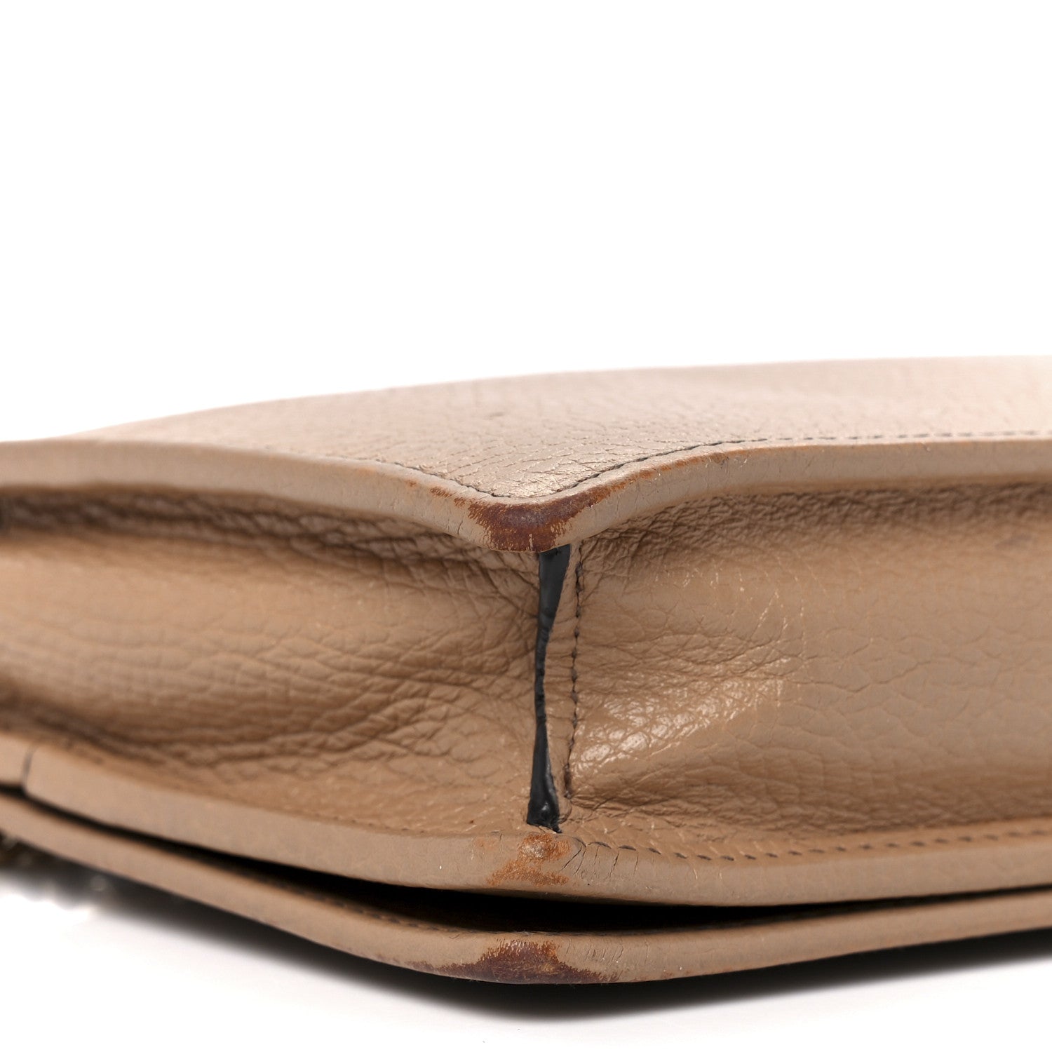 Gucci Pebbled Calfskin Soho Wallet on Chain Camelia 9 of 11