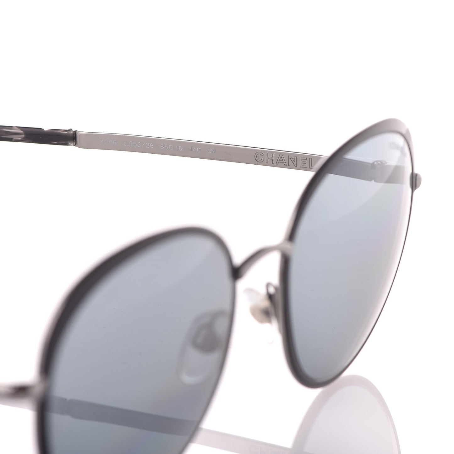 Round Spring Sunglasses 4206 Black Silver