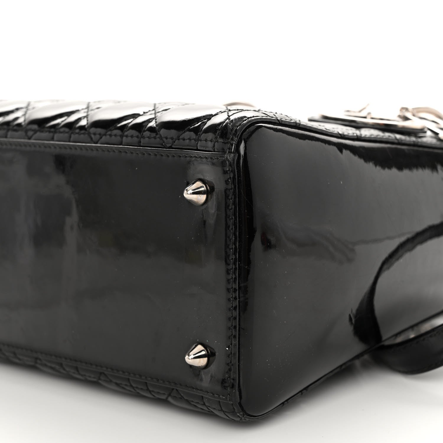 Christian Dior Patent Cannage Medium Lady Dior Black 9 of 10