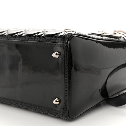 Christian Dior Patent Cannage Medium Lady Dior Black 9 of 10