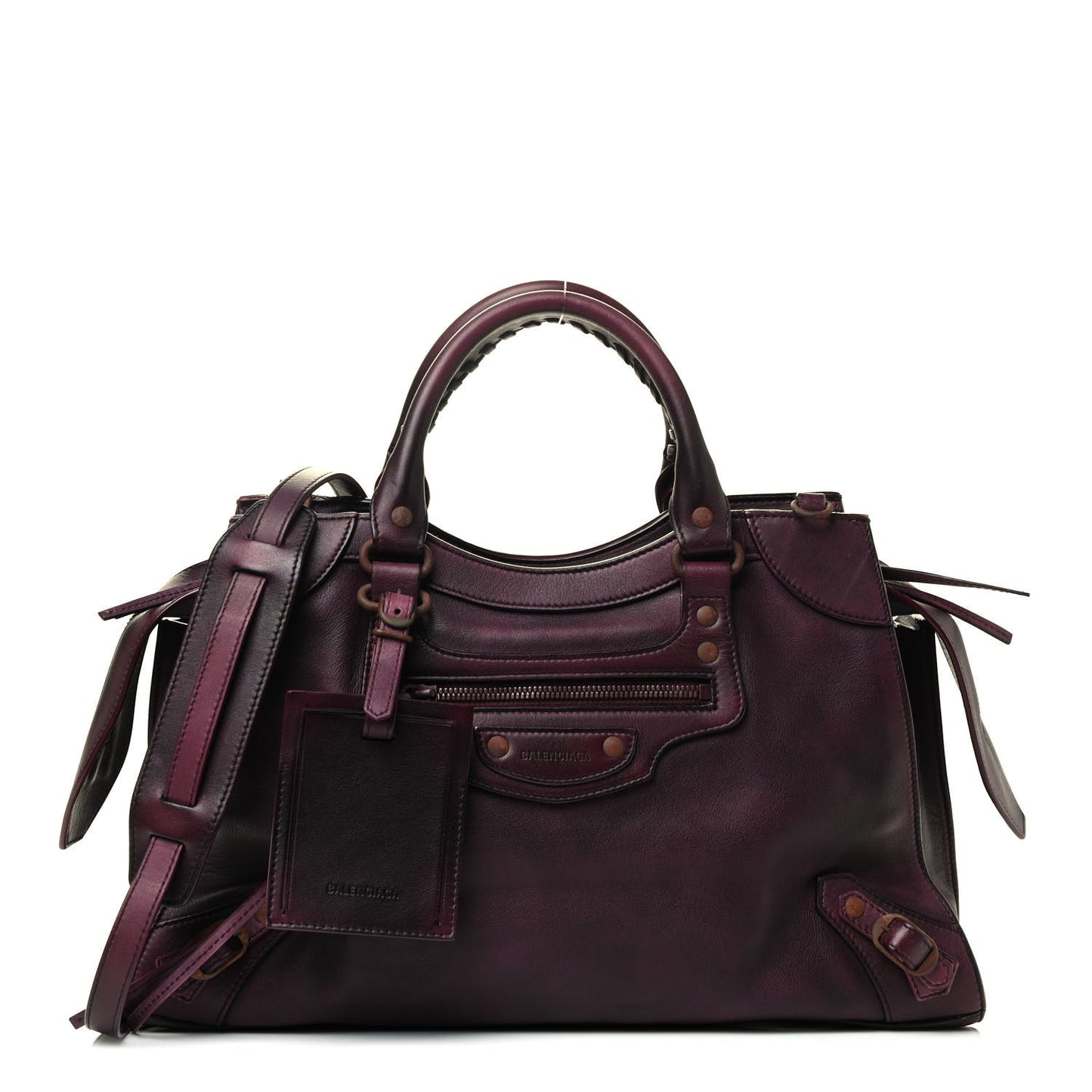 Used Calfskin Rust Hardware Neo Classic City Burgundy