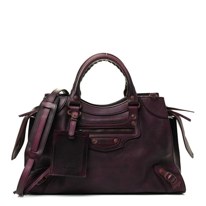 Balenciaga Used Calfskin Rust Hardware Neo Classic City Burgundy 1 of 8