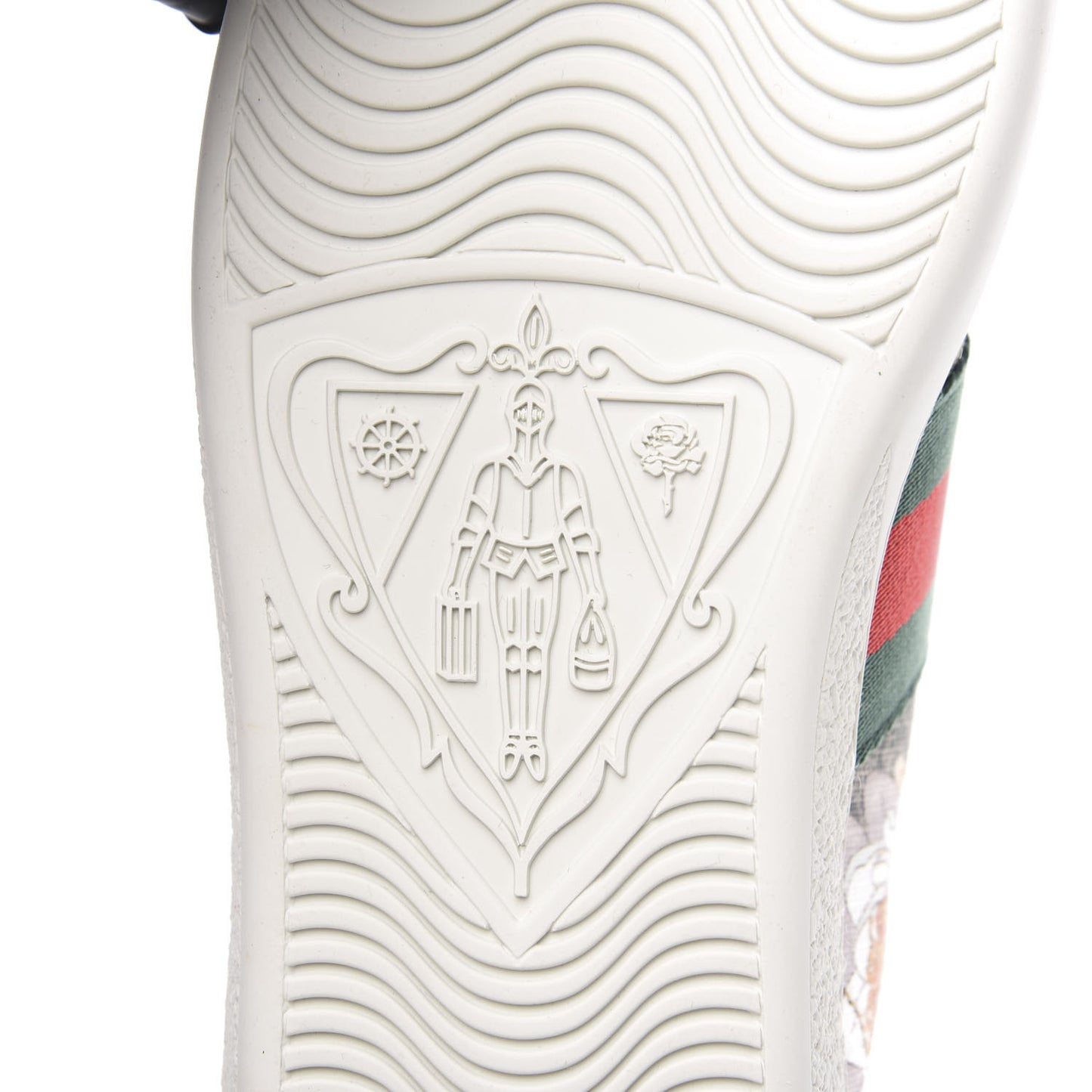 GG Supreme Monogram Flora Web Womens Ace Sneakers 35 Beige Multicolor Rosso