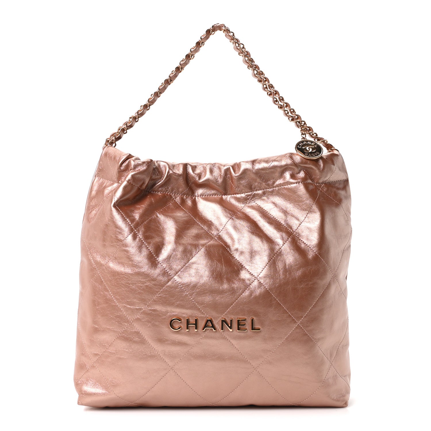 Chanel Metallic Calfskin Quilted Chanel 22 Copper 1 of 10
