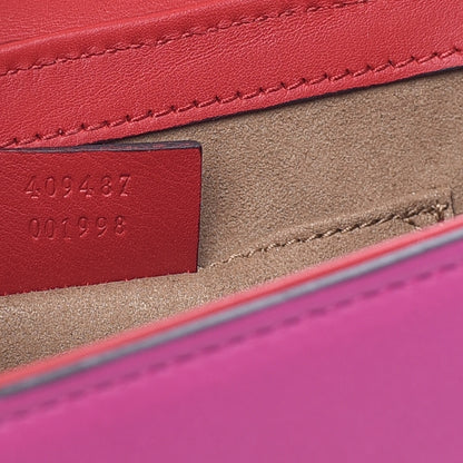 Gucci Calfskin Small Padlock Shoulder Bag New Rosette Hibiscus Red 7 of 8
