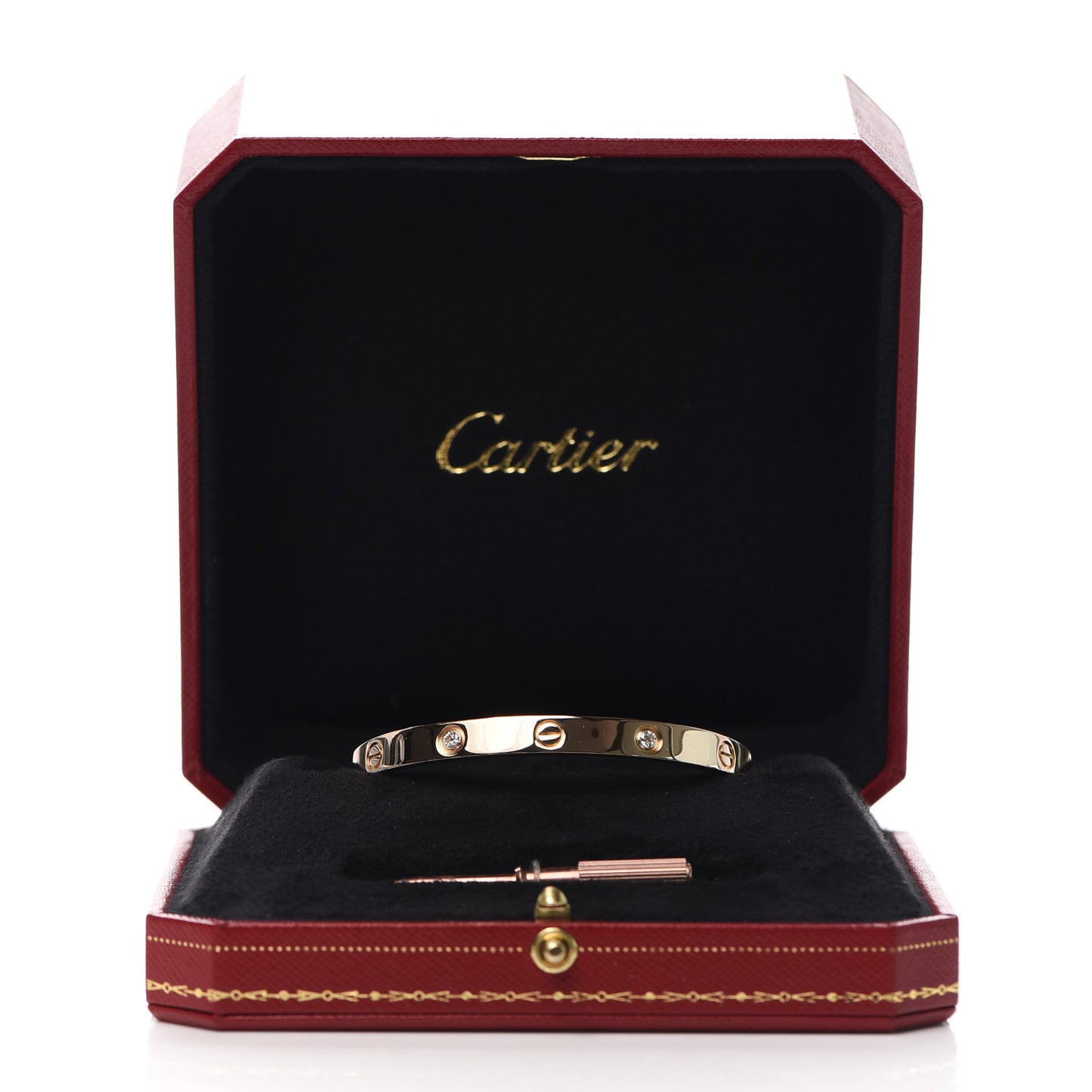 18K Pink Gold 4 Diamond LOVE Bracelet 18