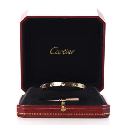 Cartier 18K Pink Gold 4 Diamond LOVE Bracelet 18 6 of 6