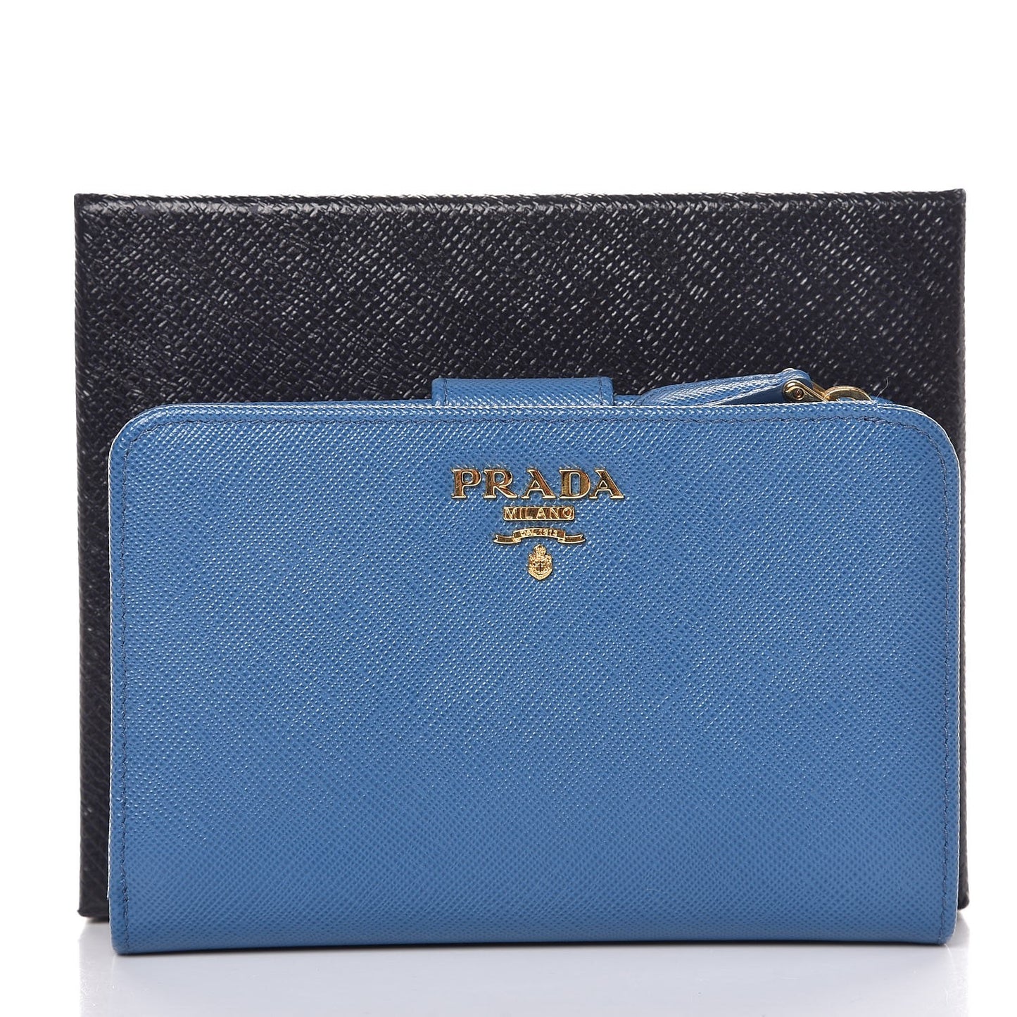 Saffiano Metal Compact Wallet Cobalto