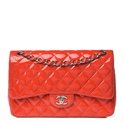 Chanel Patent Quilted Jumbo Double Flap Red 1 of 13
