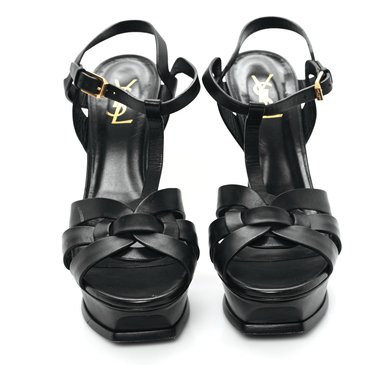 Calfskin Tribute 105 Platform Sandals 41.5 Black