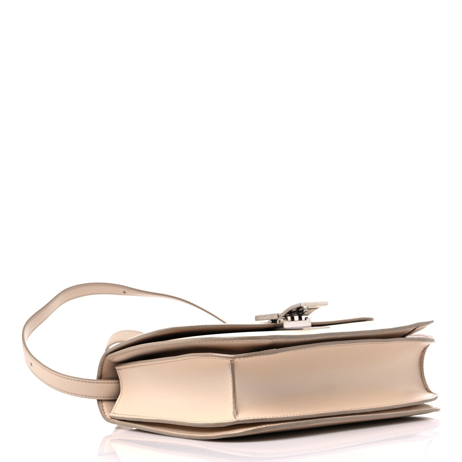 Celine Smooth Calfskin Medium Classic Box Flap Bag White 4 of 13